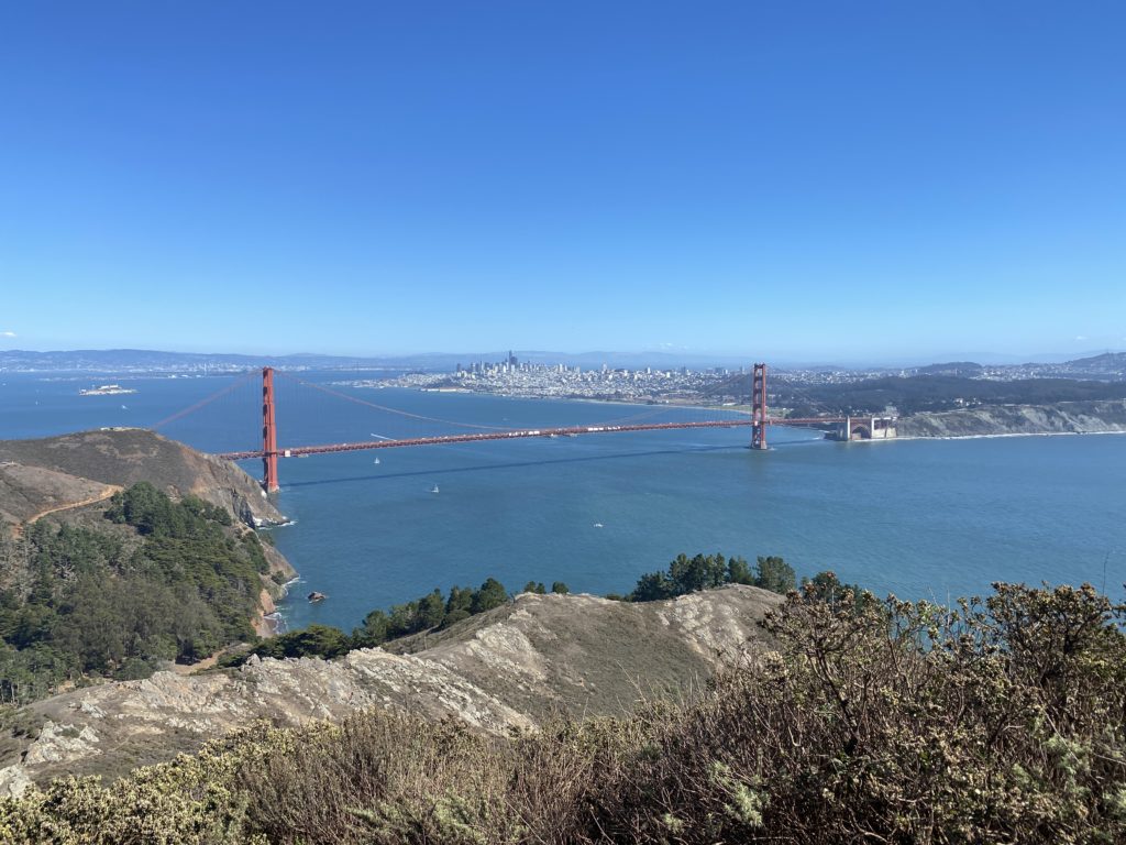 Aerial view of the Golden Gate Bridge area | Spark Experiences private tours in the Bay Area